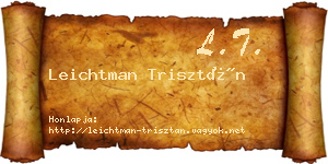 Leichtman Trisztán névjegykártya